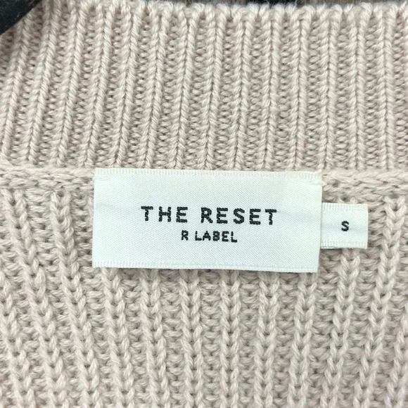 The Reset R Label Must Have V Neck Wool Sweater Balloon Sleeve Natural Size S - Picture 6 of 8